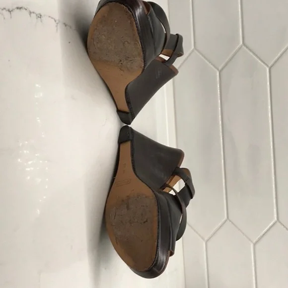 Women shoes black/brown size 8 coach wedges - Picture 11 of 13